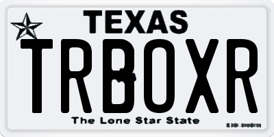 TX license plate TRBOXR