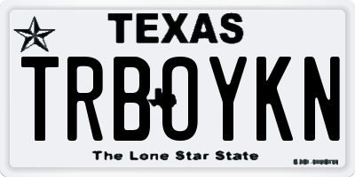 TX license plate TRBOYKN