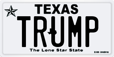 TX license plate TRUMP