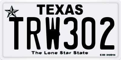 TX license plate TRW302