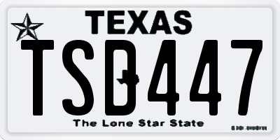 TX license plate TSD447