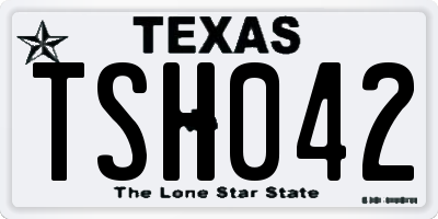 TX license plate TSH042