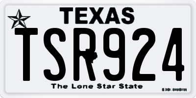 TX license plate TSR924