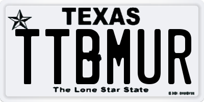 TX license plate TTBMUR