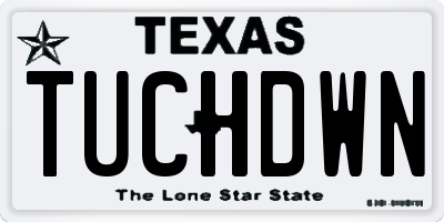 TX license plate TUCHDWN