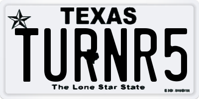 TX license plate TURNR5