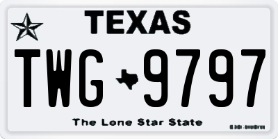 TX license plate TWG9797