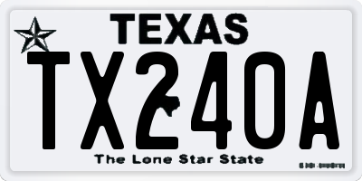 TX license plate TX240A