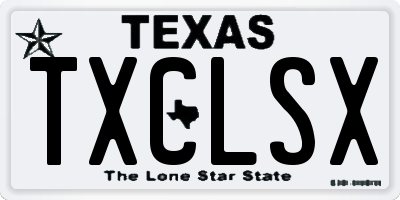 TX license plate TXCLSX