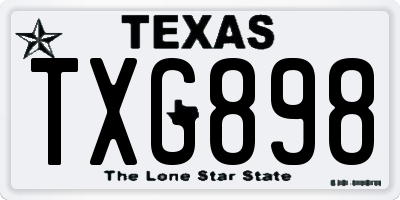 TX license plate TXG898