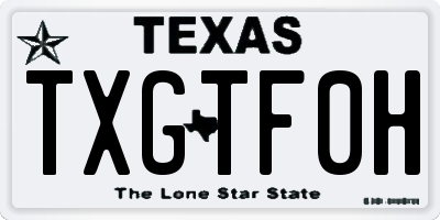 TX license plate TXGTF0H