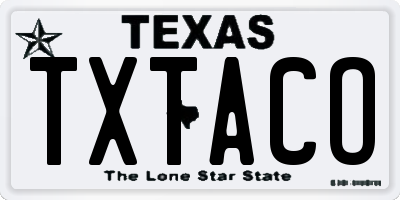 TX license plate TXTACO