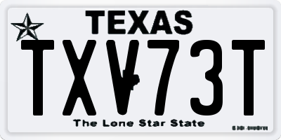 TX license plate TXV73T