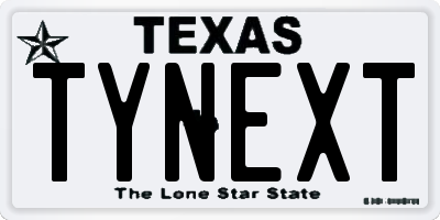 TX license plate TYNEXT