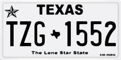 TX license plate TZG1552