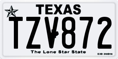 TX license plate TZV872