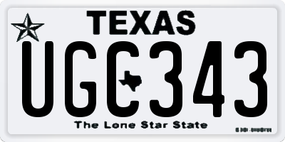 TX license plate UGC343