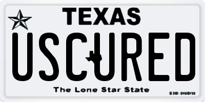 TX license plate USCURED