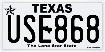 TX license plate USE868