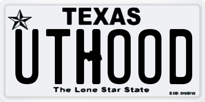 TX license plate UTHOOD