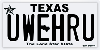 TX license plate UWEHRU