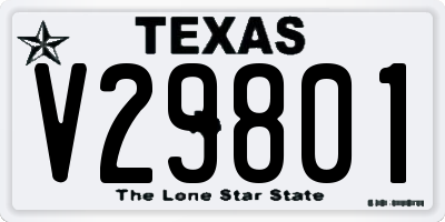 TX license plate V29801