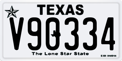 TX license plate V90334