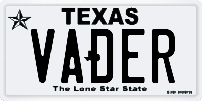 TX license plate VADER