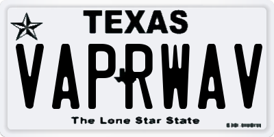 TX license plate VAPRWAV
