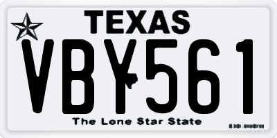 TX license plate VBY561