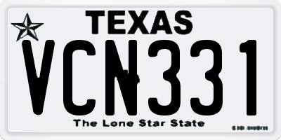 TX license plate VCN331