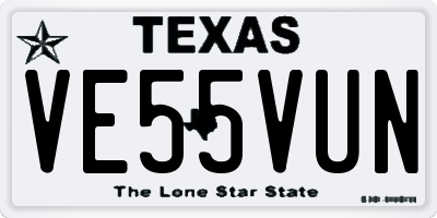 TX license plate VE55VUN