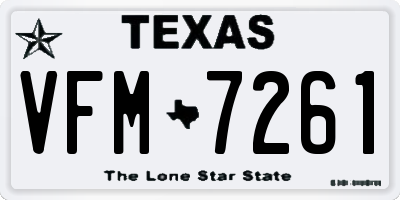 TX license plate VFM7261