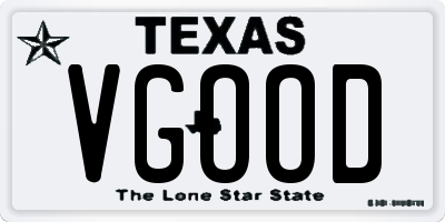 TX license plate VGOOD