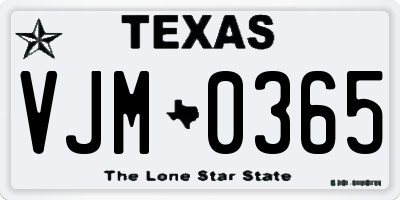 TX license plate VJM0365