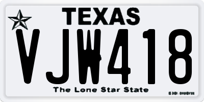 TX license plate VJW418