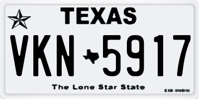 TX license plate VKN5917