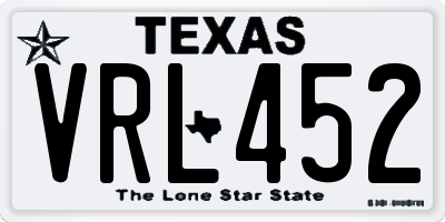 TX license plate VRL452