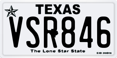 TX license plate VSR846