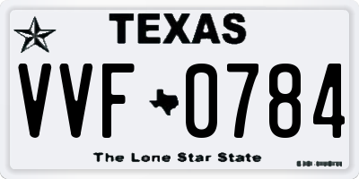 TX license plate VVF0784