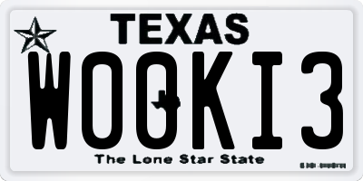 TX license plate W00KI3