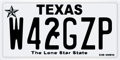 TX license plate W42GZP