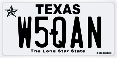 TX license plate W5QAN