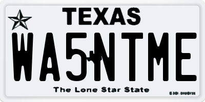 TX license plate WA5NTME