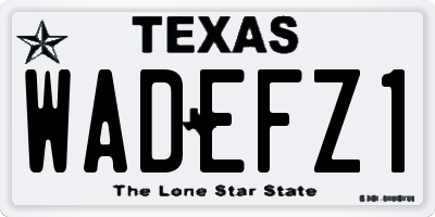 TX license plate WADEFZ1