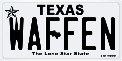 TX license plate WAFFEN