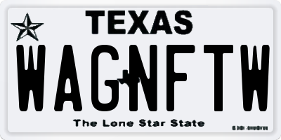 TX license plate WAGNFTW