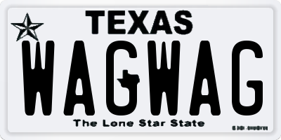 TX license plate WAGWAG