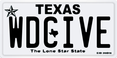 TX license plate WDCIVE