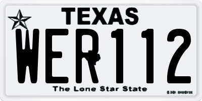 TX license plate WER112